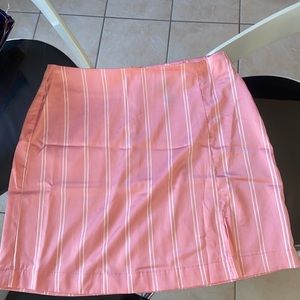 Baby pink striped skirt